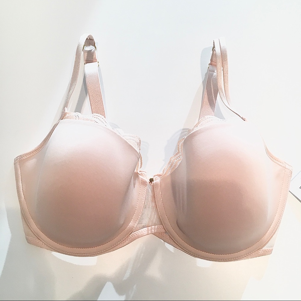 NWT 💙 Chantelle Pyramide Smooth Demi Bra with Lace Trim - 34G - Discontinued